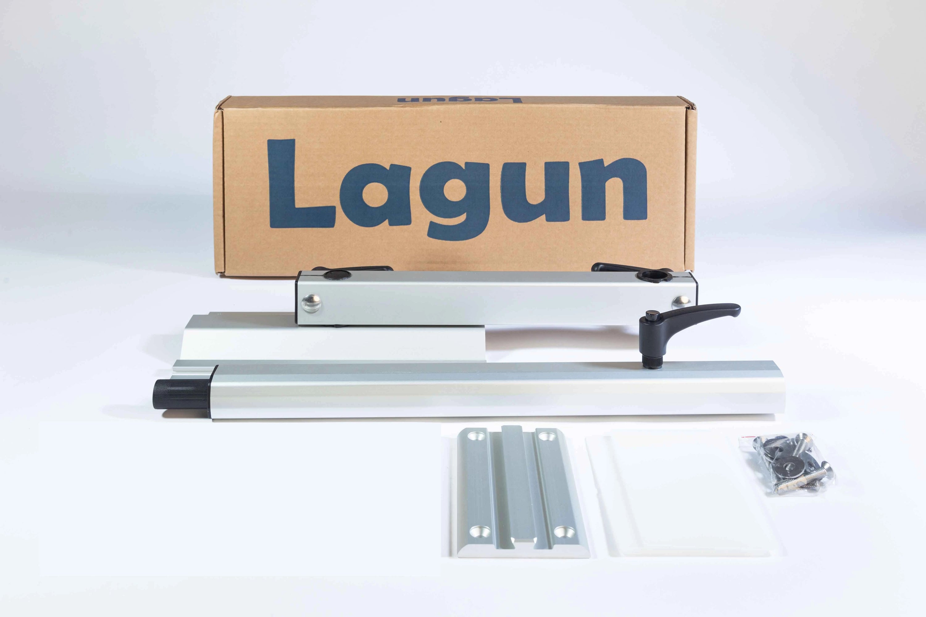 *Stock C* Ensemble de cadre de table Lagun argent avec plaque de fixation rotative et rabattable
