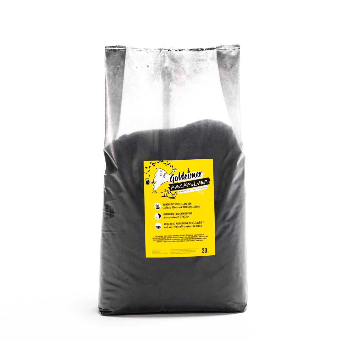 Seau doré "poudre de caca" - litière pour toilettes sèches