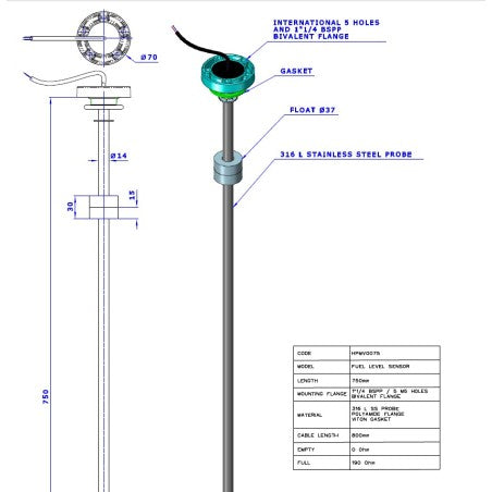 Füllstandssensor für Wasser und Kraftstoff