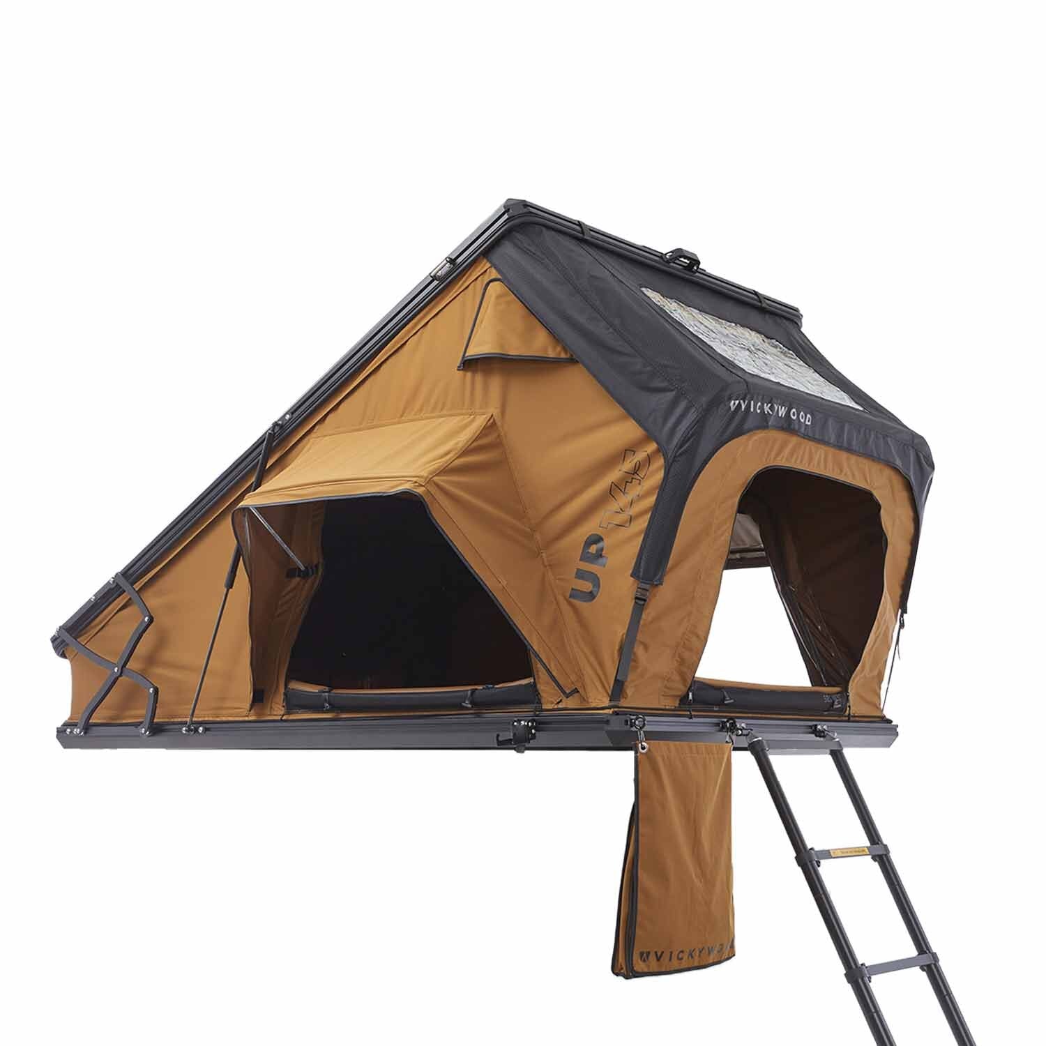 Vickywood Alu-Hartschalen Dachzelt CUMARU UP 145 goldbraun