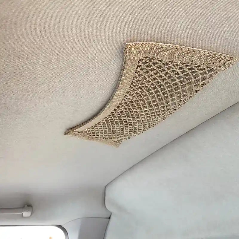 Velcro mesh pocket for car, van, motorhome for extra storage space