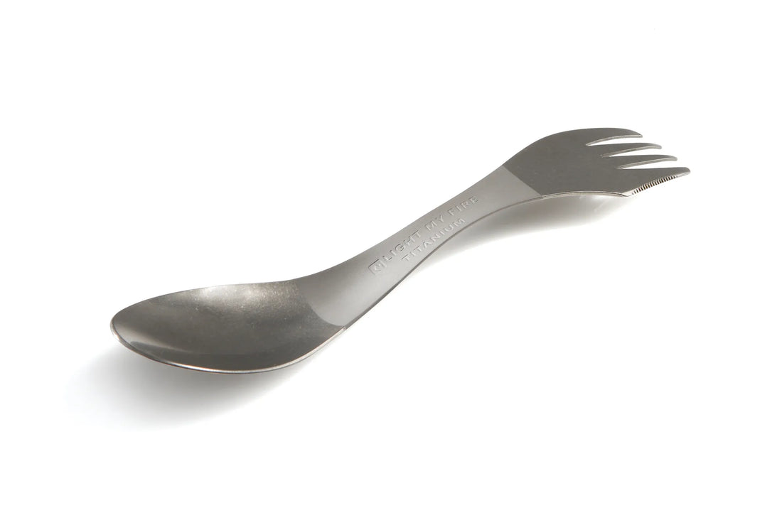 Spork Titanium - camping cutlery knife, fork, spoon in one