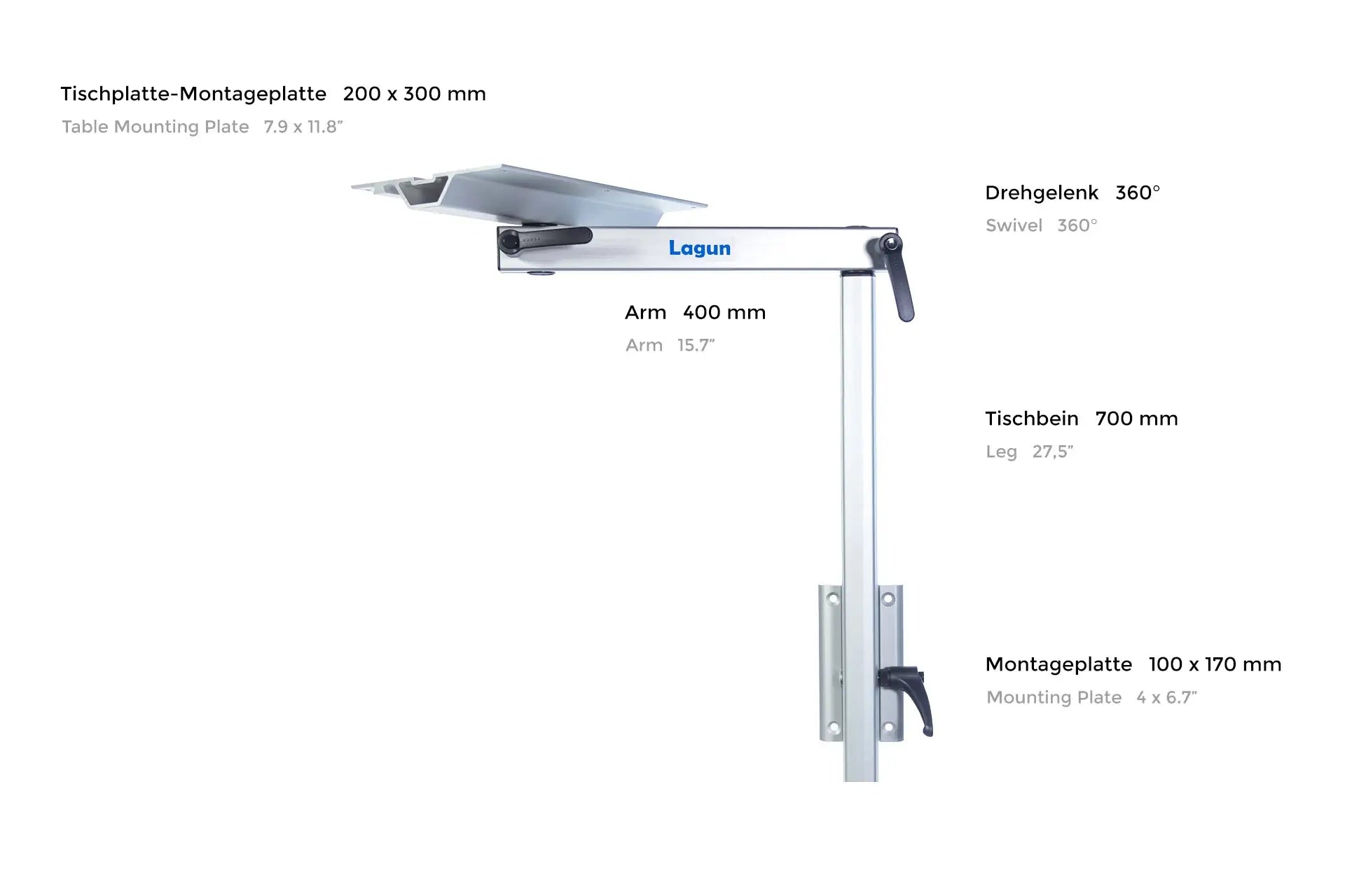 Lagun table frame with 700 mm table leg