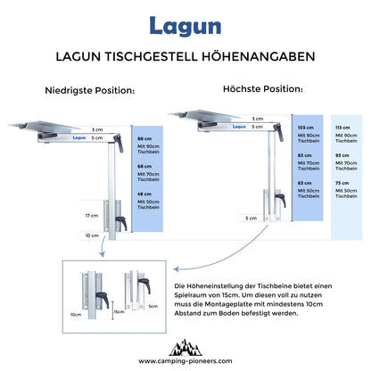 Pied de table Lagun en différentes longueurs (pièce de rechange)