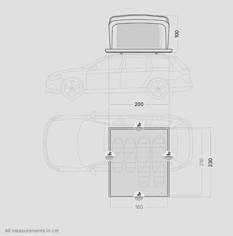 Qeedo Freedom Hybrid - 3+ Rooftop Tent