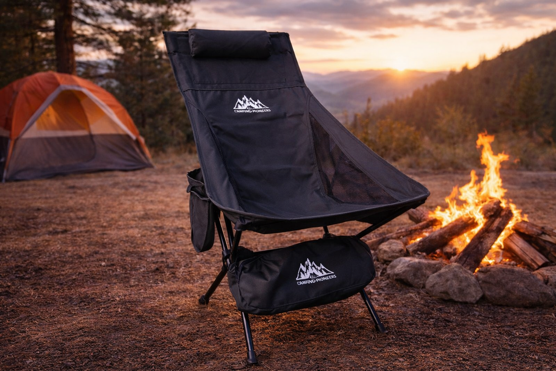 Kompakter Campingstuhl "Cozy Pioneer" - Geringes Packmaß mit bequemer Kopfstütze