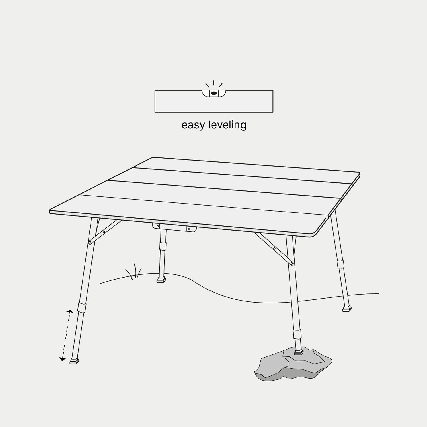 qeedo Quick Kimmy, table de camping stable &amp; pliable