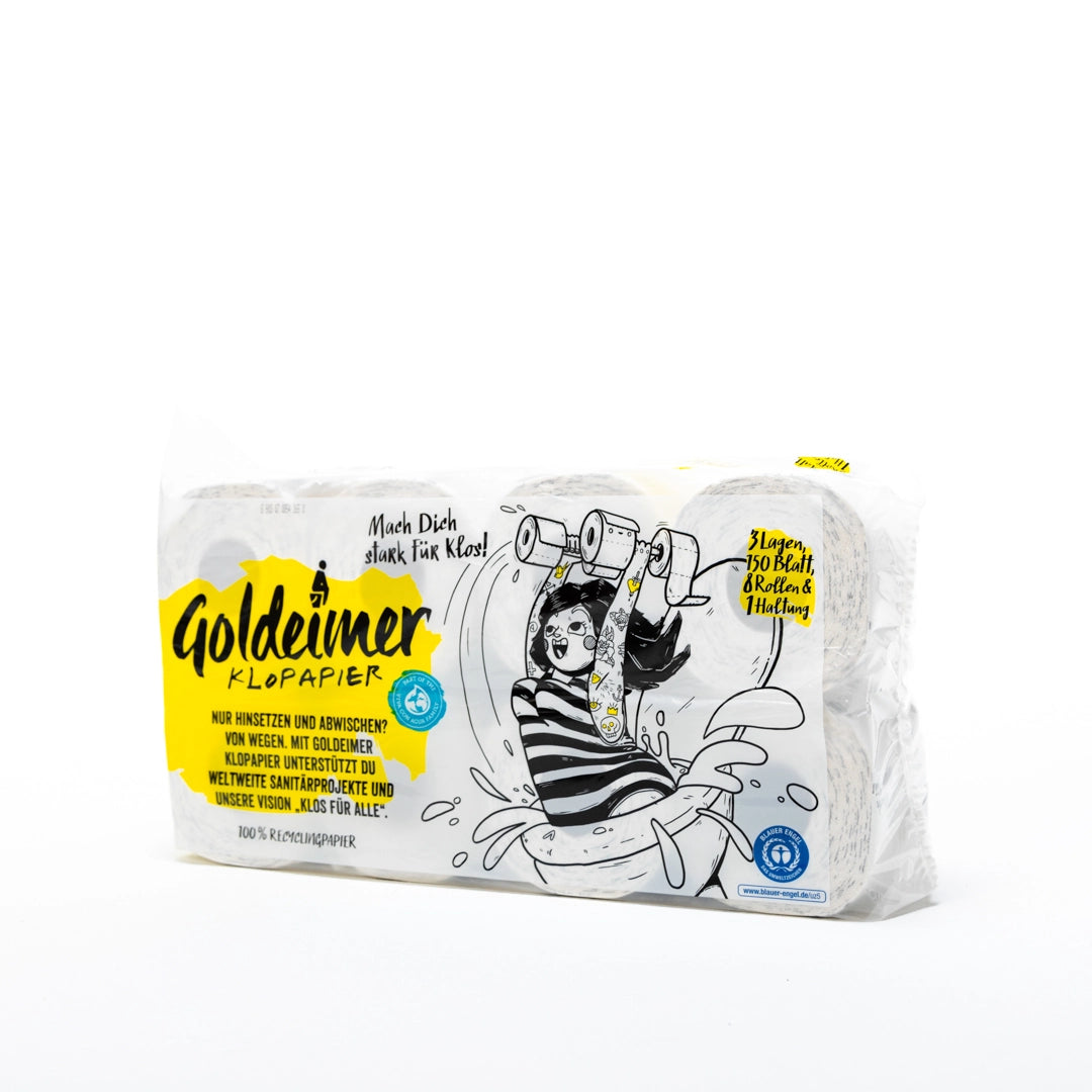 Goldeimers soziales Klopapier - 5 Packungen, 40 Rollen