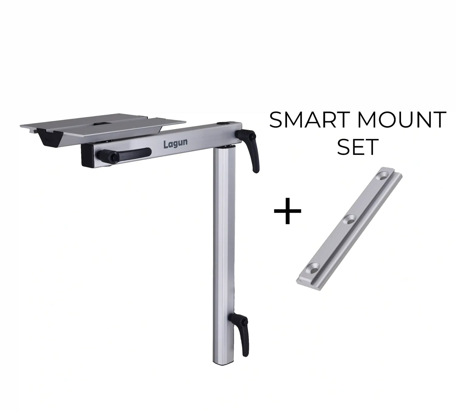 Pied de table Lagun avec platine de fixation intelligente - Argent