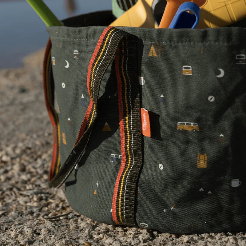 Folding bucket made of fabric in many designs, waterproof camping bucket
