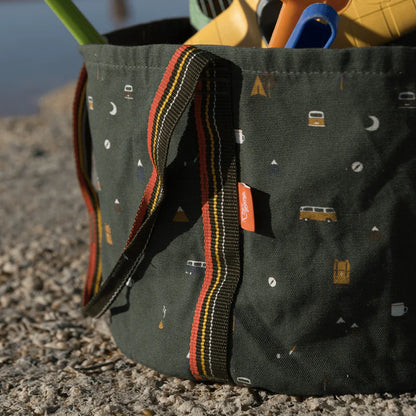 Folding bucket made of fabric in many designs, waterproof camping bucket