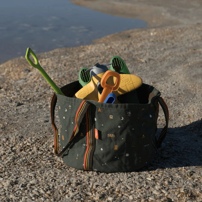 Folding bucket made of fabric in many designs, waterproof camping bucket