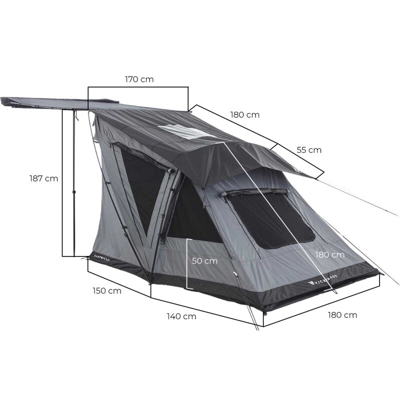 Vickywood Free-Standing Awning Room for 170 cm Awning, Grey
