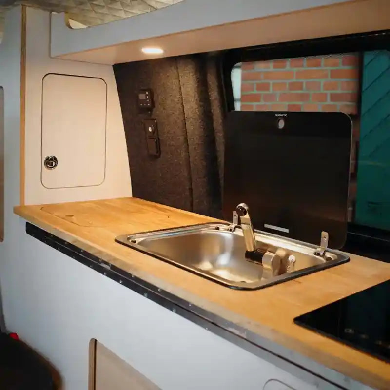 Camper kitchenette with cupboard system for VW T5, T6.1, Bully