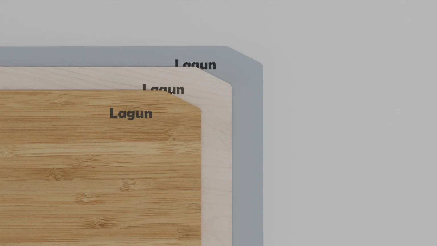 Neue Lagun-Tischplatten in unterschiedlichen Materialien und Farben