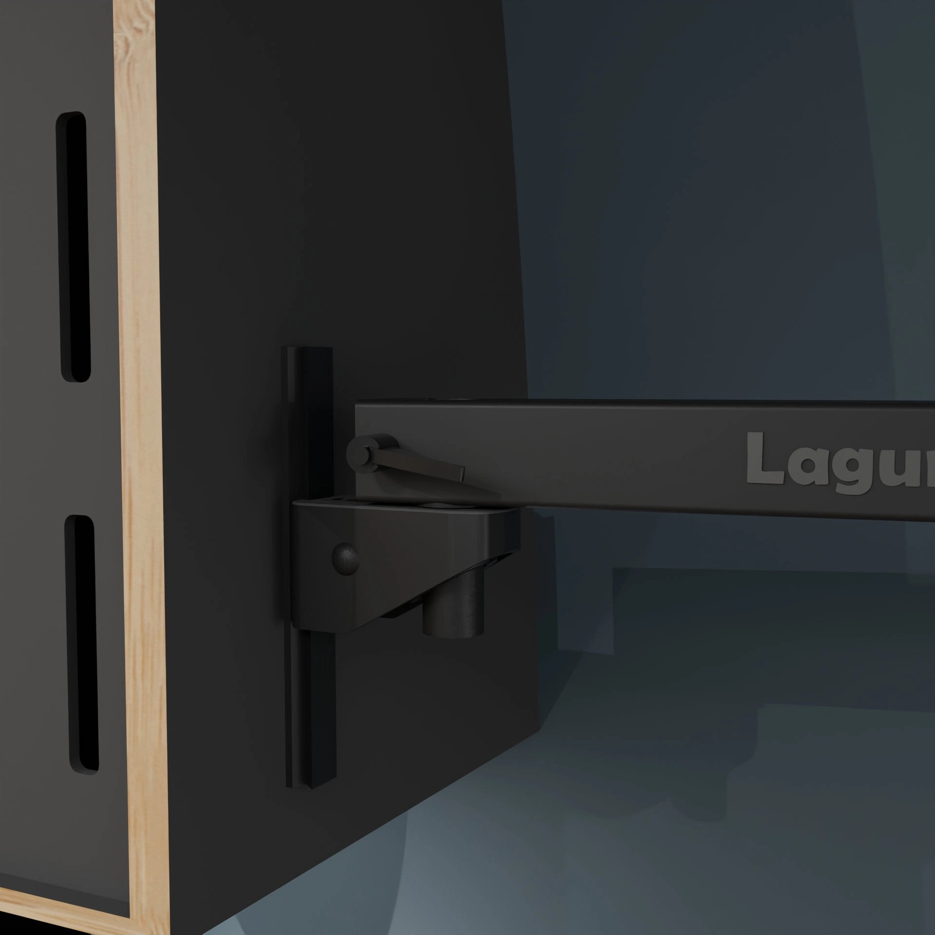 Support flexible pour bras, fixé au nouveau pied de table Lagun.